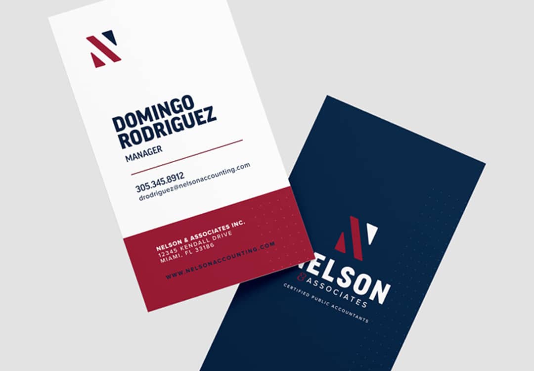 business cards for nelson and associates